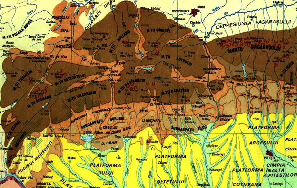 Harta Geologica - Carpatii Meridionali si Podisul Getic